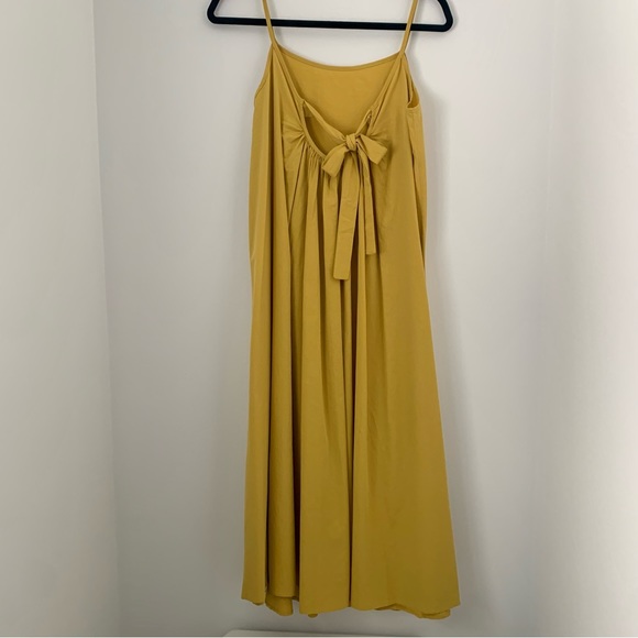 Molly Bracken Mustard Yellow Cotton Trapeze Midi Dress - Picture 2 of 6